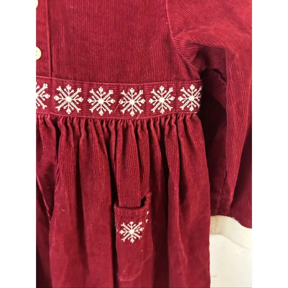 Gymboree corduroy dress‎ 4t Christmas snowflakes